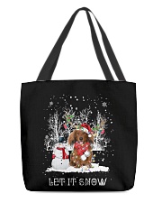 Xmas Reindeer - Long Haired Dachshund All-Over Tote tile