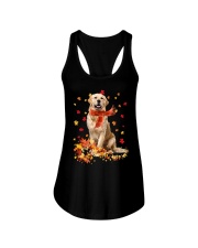 Autumn Leaves Scraf golden Retriever 1 Ladies Flowy Tank tile
