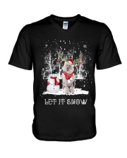 Xmas Reindeer - Standard Poodle V-Neck T-Shirt tile