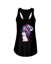 Balloons love 4th - Maltipoo Ladies Flowy Tank tile