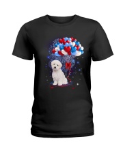 Balloons love 4th - Maltipoo Ladies T-Shirt tile