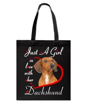Love Her - Red Dachshund Tote Bag tile
