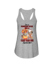Pumpkin Girl - Teddy Bear Dog Ladies Flowy Tank tile