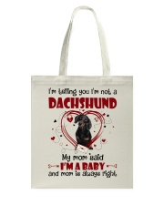 Dog Baby - BLACK Dachshund Tote Bag tile