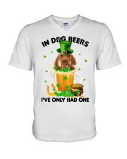 Dog Beers - Vizsla V-Neck T-Shirt tile