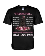 Thanks Mom - BLACK Miniature Poodle V-Neck T-Shirt tile