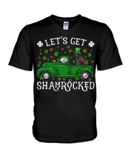 Shamrocked - Plott Hound V-Neck T-Shirt tile