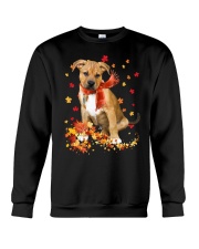 Autumn Leaves Scraf Pitbull Boxer Mix Crewneck Sweatshirt tile