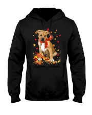 Autumn Leaves Scraf Pitbull Boxer Mix Hooded Sweatshirt tile