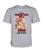 Pumpkin Girl - Jindo V-Neck T-Shirt tile