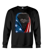 American flag - Pomeranian 3 Crewneck Sweatshirt tile