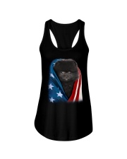 American flag - Pomeranian 3 Ladies Flowy Tank tile