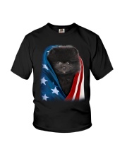 American flag - Pomeranian 3 Youth T-Shirt tile