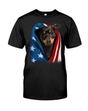 American flag - Min Pin Classic T-Shirt front