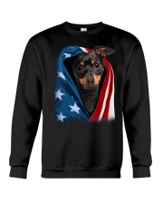 American flag - Min Pin Crewneck Sweatshirt tile