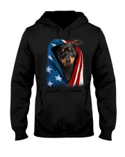 American flag - Min Pin Hooded Sweatshirt tile