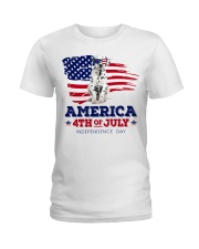 American 4th july - Dalmatian Ladies T-Shirt tile