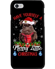Little Christmas - CHOCOLATE Miniature Schnauzer Phone Case tile