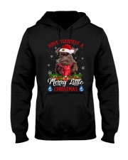 Little Christmas - CHOCOLATE Miniature Schnauzer Hooded Sweatshirt front