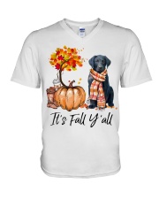 It is Fall - Labrador Retriever 1 V-Neck T-Shirt tile