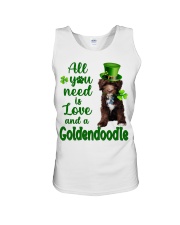 Lucky Need - CHOCOLATE Goldendoodle Unisex Tank tile