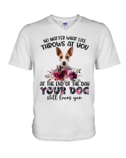 At The End - Rat Terrier 1 V-Neck T-Shirt tile
