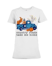 Blue Car - American Eskimo Premium Fit Ladies Tee tile