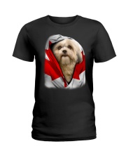 Canada Flag - Shih Tzu 3 Ladies T-Shirt tile
