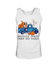 Blue Car - Bearded Collie Unisex Tank tile