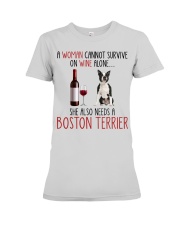 She Also Needs - Boston Terrier Premium Fit Ladies Tee tile