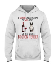 She Also Needs - Boston Terrier Hooded Sweatshirt tile