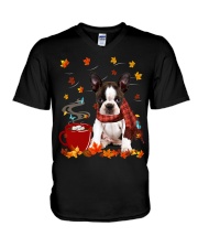 Hot Chocolate - BRINDLE Boston Terrier V-Neck T-Shirt tile