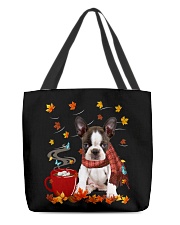 Hot Chocolate - BRINDLE Boston Terrier All-Over Tote tile