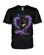 Butterflies - Tibetan Terrier 2 V-Neck T-Shirt tile