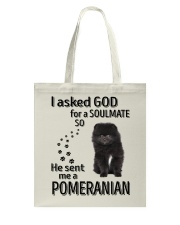 Canine Soulmate - BLACK Pomeranian Tote Bag tile