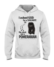Canine Soulmate - BLACK Pomeranian Hooded Sweatshirt tile
