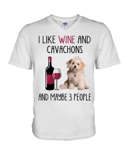 Three People - Cavachon 2 V-Neck T-Shirt tile