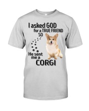 I asked God - Corgi Premium Fit Mens Tee tile