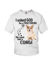 I asked God - Corgi Youth T-Shirt tile