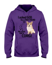 I asked God - Corgi Hooded Sweatshirt front