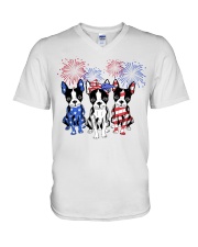 American Firework - Boston Terrier V-Neck T-Shirt tile