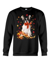 Autumn Leaves Scraf - French Bulldog 2 Crewneck Sweatshirt tile