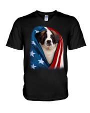 American flag - Saint Bernard V-Neck T-Shirt tile