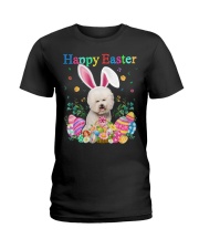 Happy Easter - CREAM Bichon Frise Ladies T-Shirt tile