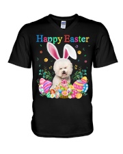 Happy Easter - CREAM Bichon Frise V-Neck T-Shirt tile