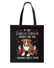 Either - RED Boston Terrier Tote Bag tile