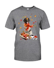 Autumn Leaves Small Münsterländers Classic T-Shirt tile