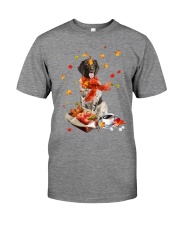 Autumn Leaves Small Münsterländers Premium Fit Mens Tee tile