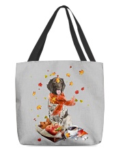 Autumn Leaves Small Münsterländers All-Over Tote tile