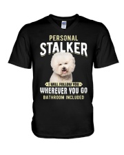 Personal Stalker - Bichon Frise V-Neck T-Shirt tile